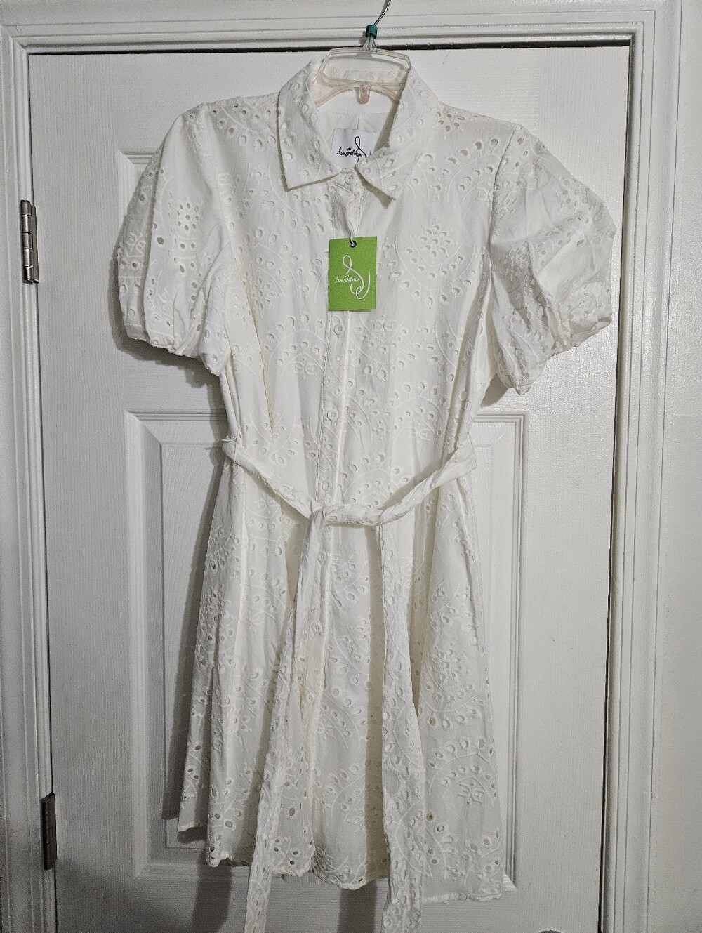 Sam Edelman Puff Sleeves White Shirt Dress